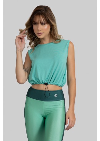 Cropped Viscolycra com Regulagem (Verde Claro) | Ref: GO412-C