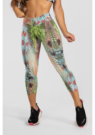 Corsário Estampada (Escama Vermelha e Verde Água) | Ref: KS-F15-020