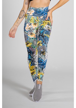 Legging Estampada (Floral com Oncinha) | Ref: KS-F27-075