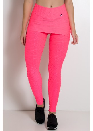 Legging com Tapa Bumbum Bolha Fluor (Rosa Fluor) | Ref: KS-F302-001