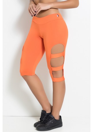 Calça Corsário com Rasgos na Perna (Laranja) | Ref: F97-015