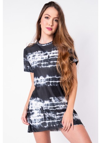 Vestido Estampa Digital Tie Dye (Preto) | Ref: K2828-B