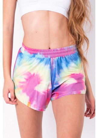 Short Soltinho Estampa Digital Tie Dye (Azul / Verde) | Ref: K2830-H