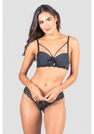 Conjunto Lingerie Morgana (Preto) | Ref: P03-18-C