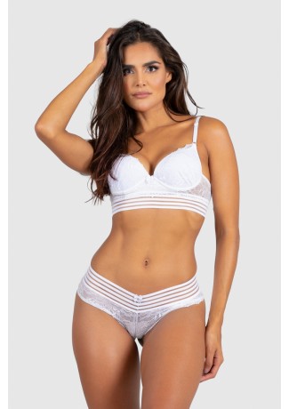 Conjunto Lingerie Perla (Branco) | Ref: P03-4-A