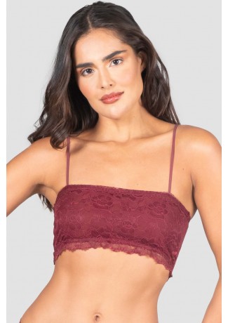 Cropped Lingerie de Renda (Vinho) | Ref: P04-2-D