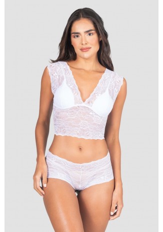 Conjunto Lingerie Cropped (Branco) | Ref: P04-7-A