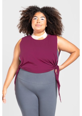 Regata com Nózinho Lateral Básica Plus Size (Roxo) | Ref: KP3083-C