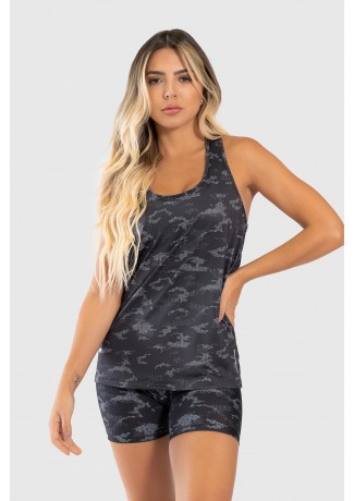 Regata Fitness Estampa Digital Camouflaged Black | Ref: GO204-A