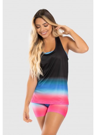 Regata Fitness Estampa Digital Pink Blue Gradient | Ref: GO203
