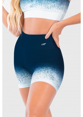 Short Fitness Meia Perna Estampa Digital Snow Flakes | Ref: GO255