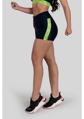 Short com Elástico (Azul Marinho / Amarelo) | Ref: K3160-B