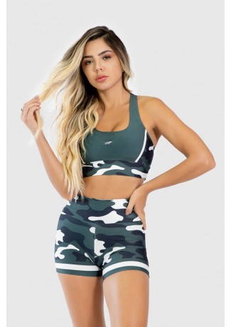 Short Fitness Estampa Digital Green Camo | Ref: GO262
