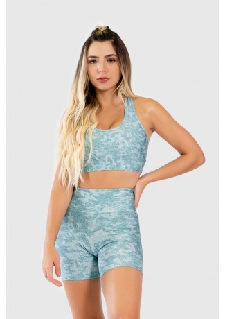 Short Fitness Meia Perna Estampa Digital Lace Texture | Ref: GO286