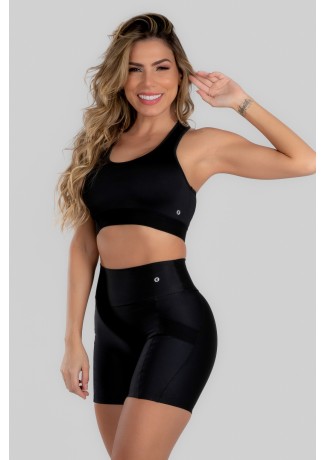 Top com Bolso de Tela nas Costas (Preto) | Ref: K2983-A
