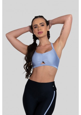 Top com Franzido Frontal (Azul) | Ref: K3144-E