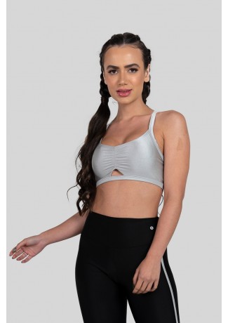 Top com Franzido Frontal (Prata) | Ref: K3144-B