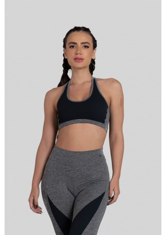 Top com Recorte (Cinza / Preto) | Ref: K3143-A