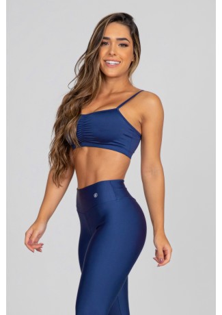 Top de Alcinha com Detalhe Franzido no Busto (Azul Marinho) | Ref: K2878-D