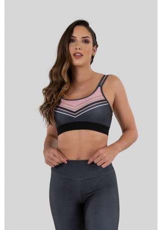 Top de Alcinha com Elástico Estampa Digital (Fancy Lines) | Ref: K3240-A