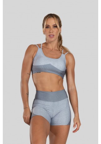 Top de Alcinha Dupla Estampa Digital (Gray Bubble) | Ref: K3100-C
