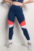 Calça 3 Cores Com Detalhe No Tornozelo (Azul Marinho / Laranja / Branco) | Ref: CAL427-003/010/002