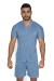 Pijama Mas. de Botão 168 (Azul acinzentado) | Ref: CEZ-PA168-003