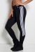 Legging com Cós em V e Listras (Preto / Branco) | Ref: F713-002