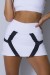 Short Saia Com Detalhe Refletivo (Branco / Preto) | Ref: SRT119-002/001/000