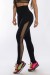 Calça Legging com Detalhe em Elástico Rendado (Preto) | Ref: K2426-A