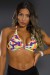 Top Fitness Estampado (Traços Roxo Laranja e Verde Limão) | Ref: K2566-F