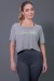 Cropped Fitness com Silk Assinatura (Mescla / Verde Fluor) | Ref: K2574-C