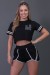 Short Fitness com Silk Listras (Preto / Branco) | Ref: K2581-A