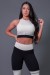 Cropped Fitness Nadador com Silk (Off-White / Preto) | Ref: K2683-A