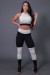 Calça Legging Fitness com Ponto de Cobertura e Silk (Preto / Off-White) | Ref: K2684-A