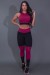 Calça Legging Fitness com Ponto de Cobertura e Silk (Preto / Vinho) | Ref: K2684-B