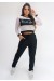 Casaco de Moletom com Tela e Silk (Preto / Branco) | Ref: K2797-B