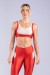 Top com Recorte Circular Frontal (Vermelho / Nude) | Ref: K3323-B