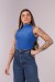 Blusa com Gola Rolê Tecido Canelado (Azul) | Ref: 04-B
