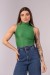 Blusa com Gola Rolê Tecido Canelado (Verde) | Ref: 04-C