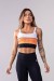 Top Tricolor com Recorte Frontal (Branco / Coral / Preto) | Ref: K3431-A