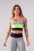 Top Tricolor com Recorte Frontal (Cinza / Amarelo Neon / Preto) | Ref: K3431-B