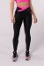 Calça Legging com Cós Transpassado Bicolor (Preto / Rosa Neon) | Ref: K3488-B