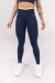 Calça Legging com Cós Vira e Vivo (Azul Marinho / Amarelo) | Ref: K3975-A