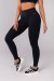 Calça Legging com Recortes no Quadril (Preto) | Ref: K4135-A