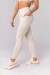 Calça Legging com Bolsos e Chapado Cruzado na Cintura (Bege) | Ref: K4149-A