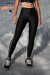 Calça Legging Chapado Lateral (Preto / Bege) | Ref: K4217-A