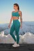 Calça Legging com Bolsos e Chapado Cruzado na Cintura (Verde) | Ref: K4149-F