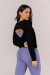 Blusa Manga Longa e Detalhe nas Costas (Preto) | Ref: K4319-A