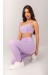 Calça Legging com Cobertura Contrastante (Lilás) | Ref: K4015-C